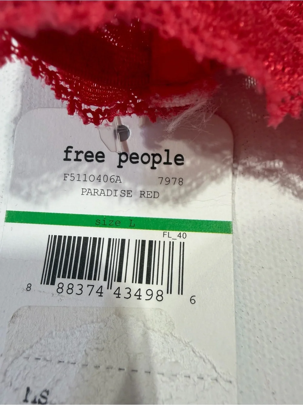 Free people bandeau size L NWT